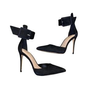 Aldo Onaedia Heels Pointy Toe Wide Ankle Strap Buckle Pump Stiletto Size 8.5